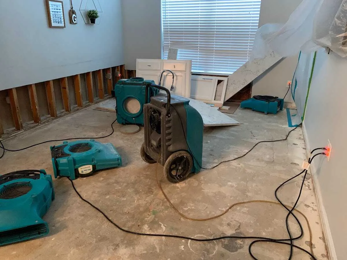 Dehumidifier in flood-cut room for Water Extraction & Removal in Little Rock